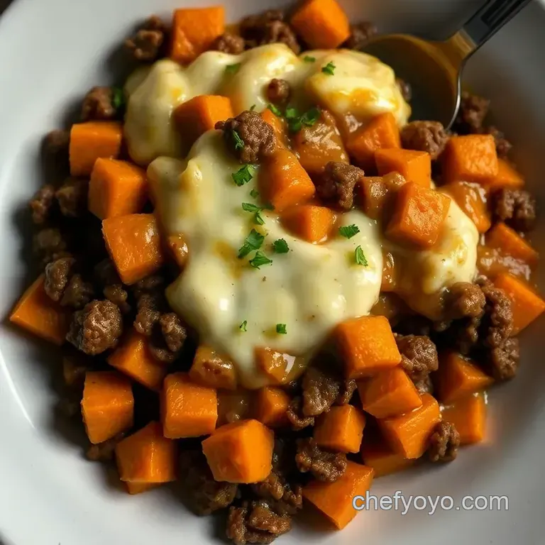 Shepherd s Pie with Sweet Potato Topping presentation
