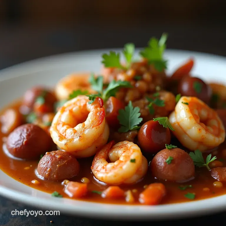 Bayou Bonanza Hearty Shrimp and Smoked Sausage Gumbo