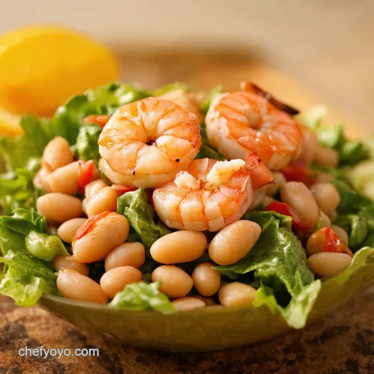 Shrimp White Bean Salad with Lemondill Dressing presentation