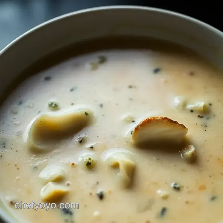 Silky Oyster Chowder presentation