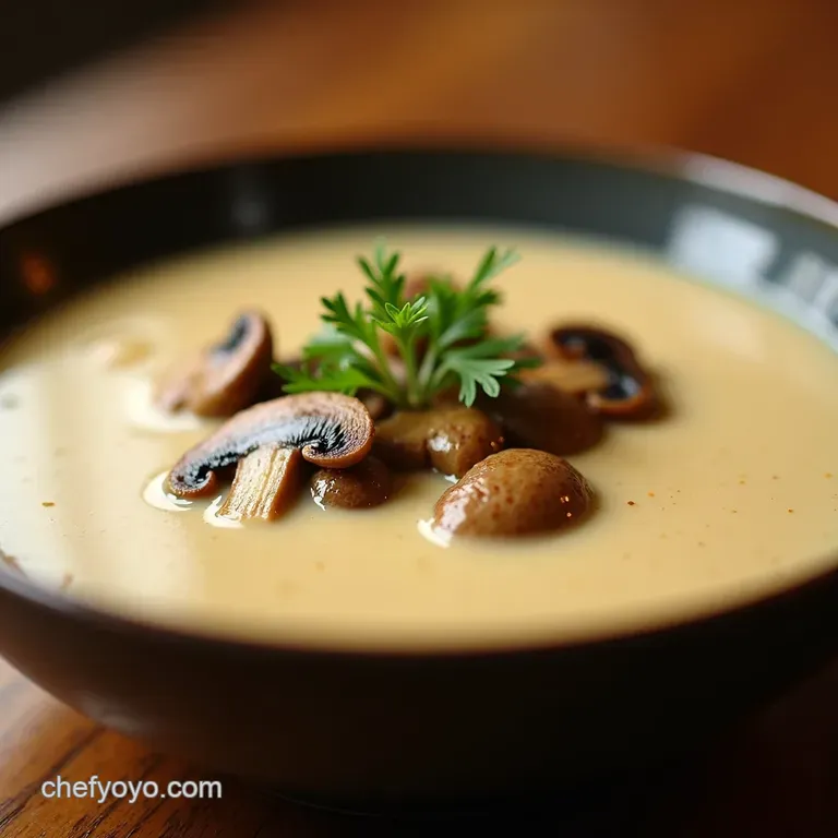 Silky Smooth Cream of Mushroom Soup Fit for a King or at Least a Queen presentation