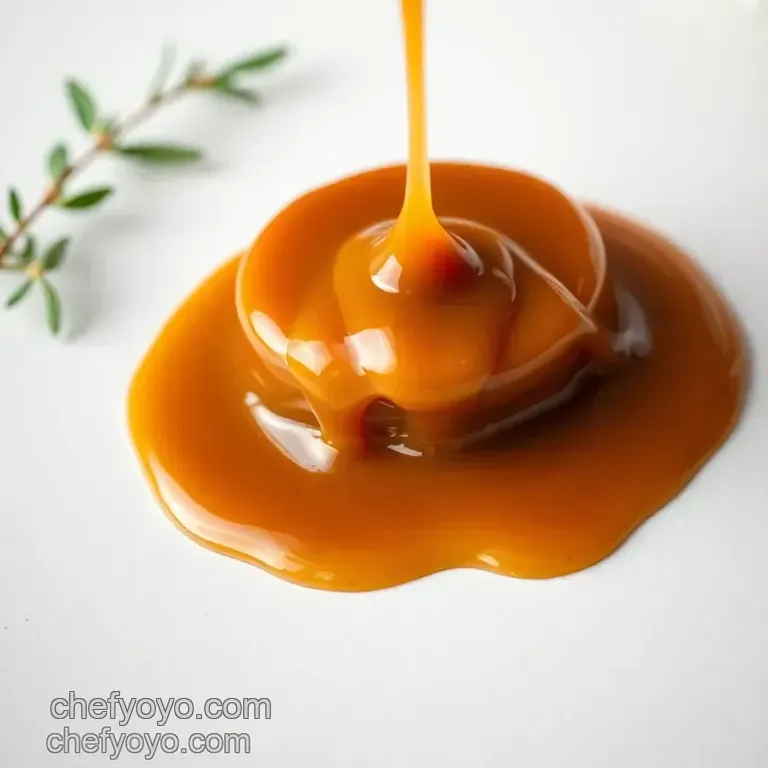 Silky Smooth Homemade Caramel Sauce presentation