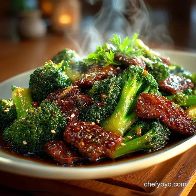 The Ultimate Velveted Beef and Broccoli StirFry presentation