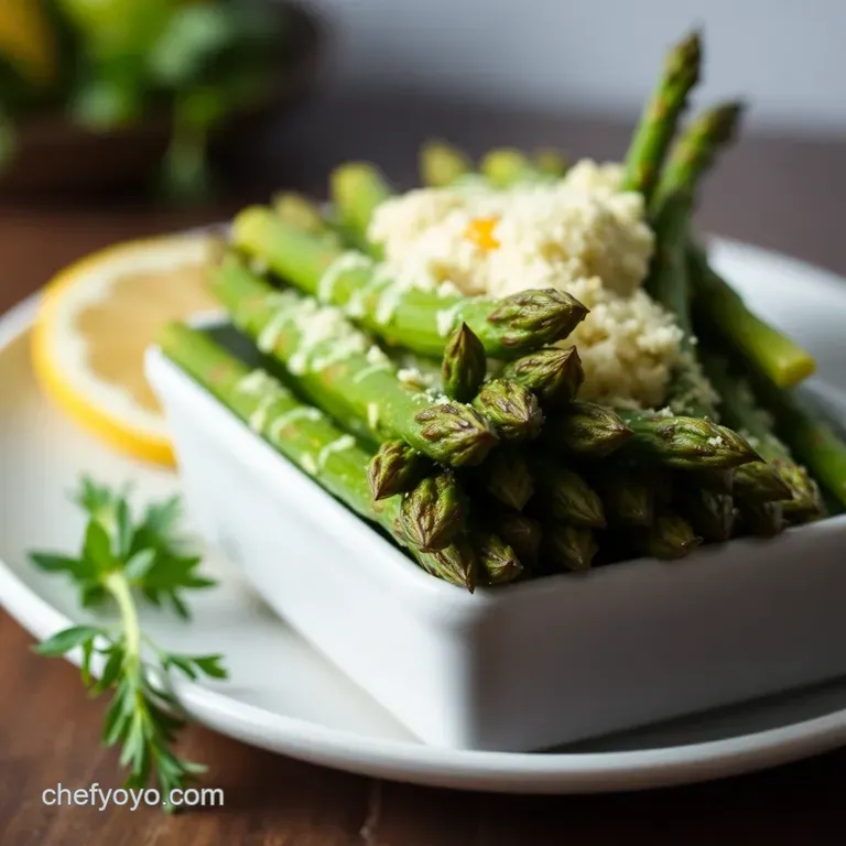 Simply Perfect Baked Asparagus with Lemon & Parmesan presentation