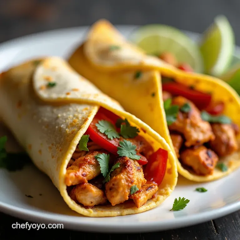 Sizzling Chicken Fajita Wraps with CilantroLime Crema Fiesta Sides