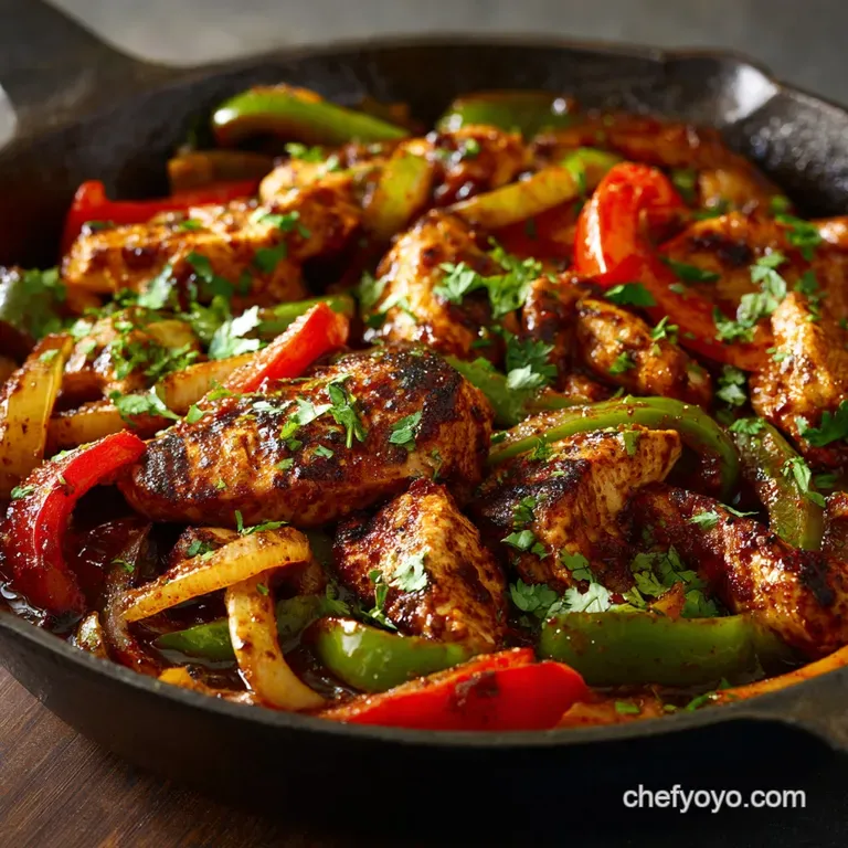 The Ultimate Sizzling Skillet Chicken Fajitas with Smoky Chipotle Marinade