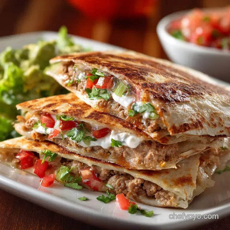 Skinny Buffalo Burger Quesadilla: Lean Turkey Magic presentation