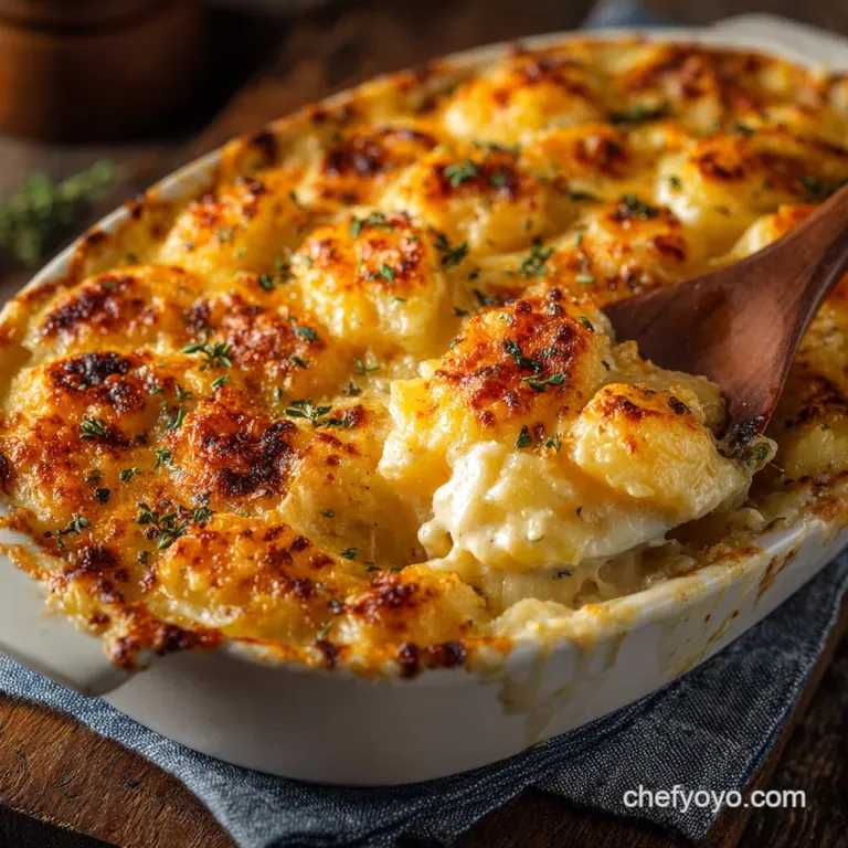 The Skinny Scoundrel Lightened Up Cheesy Potato Casserole presentation
