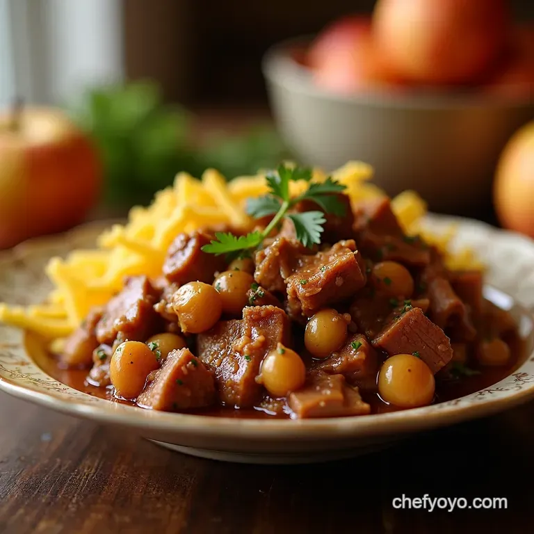 Slow Cooker Apple Cider Pulled Pork with Creamy Polenta presentation