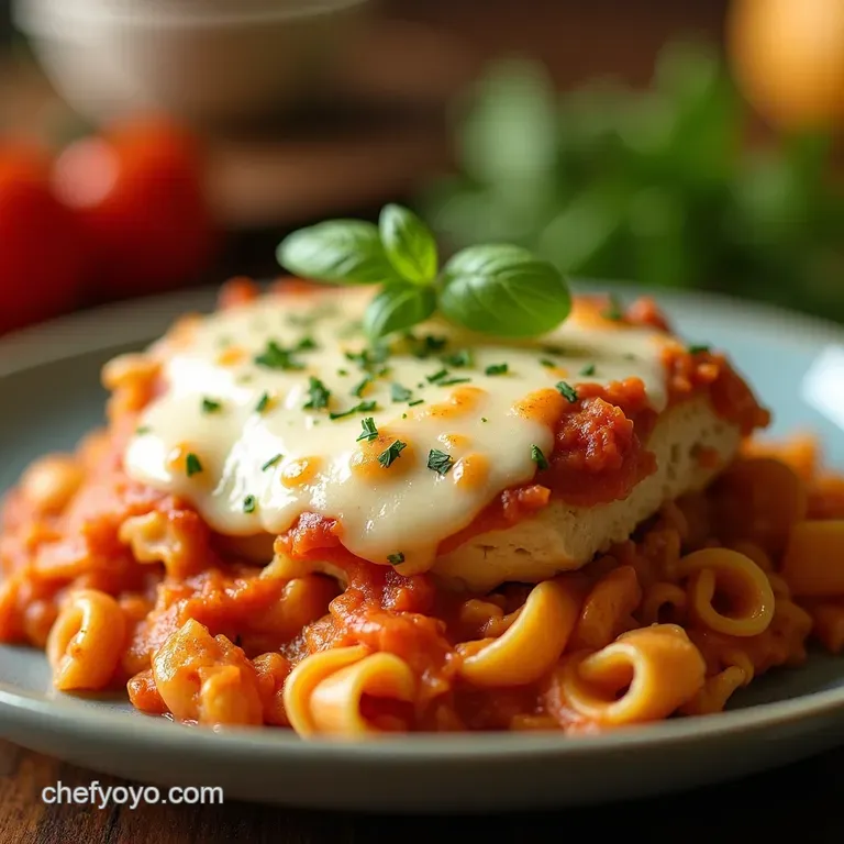 Slow Cooker Cheesy Chicken Parmesan Casserole presentation