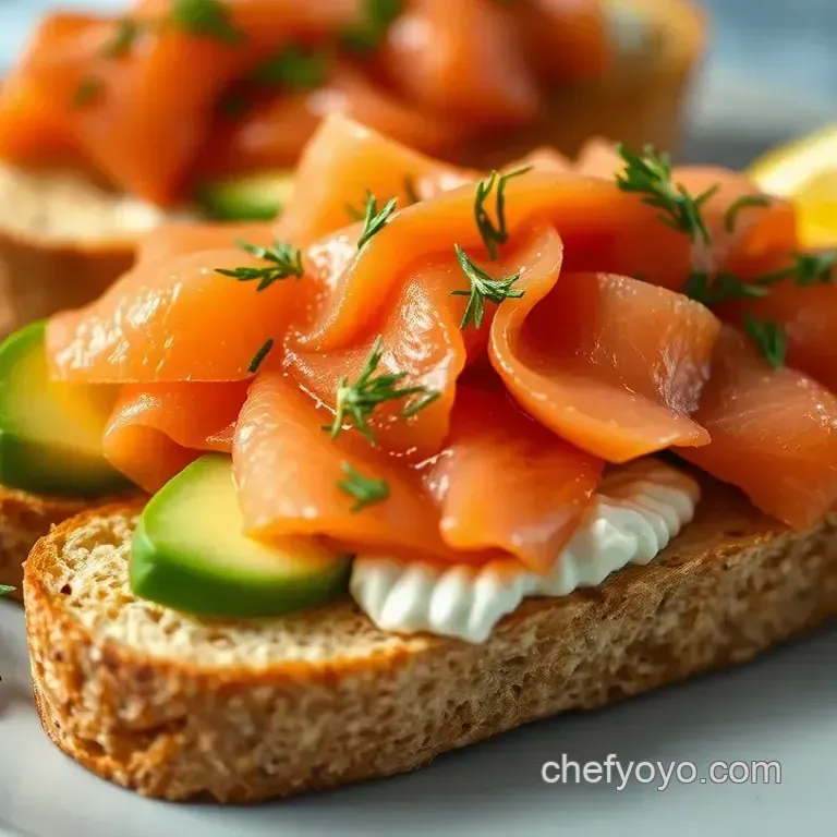 Smoked Salmon & Avocado Bruschetta with Lemon-Dill Cream Cheese