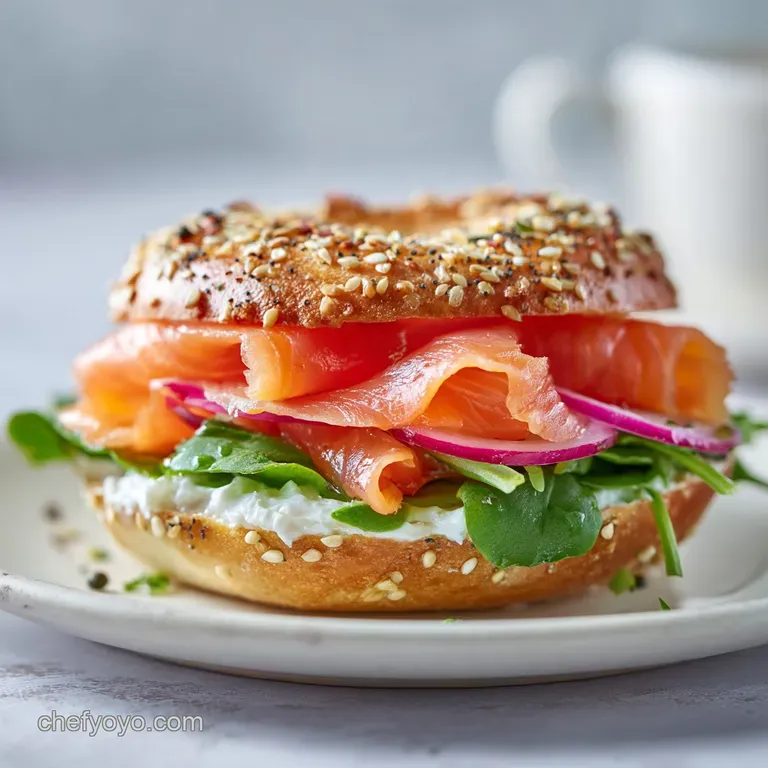 Smoked Salmon Bagel with Dill Cream Cheese