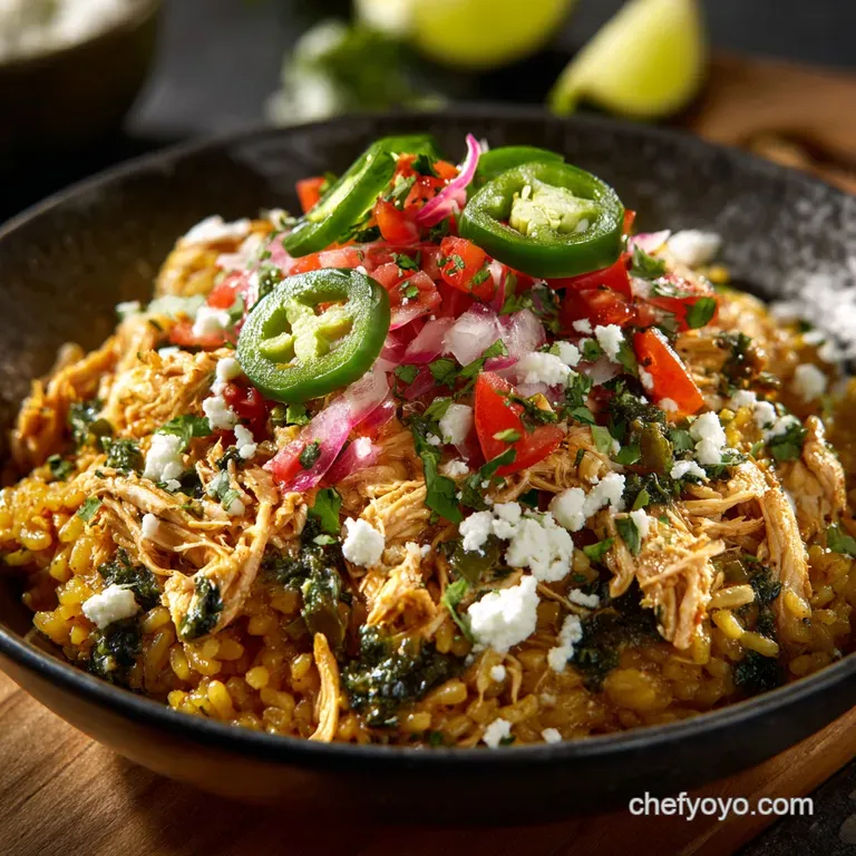 Smoky Chicken Taco Poblano Rice Bowls with Homemade Lime Crema presentation