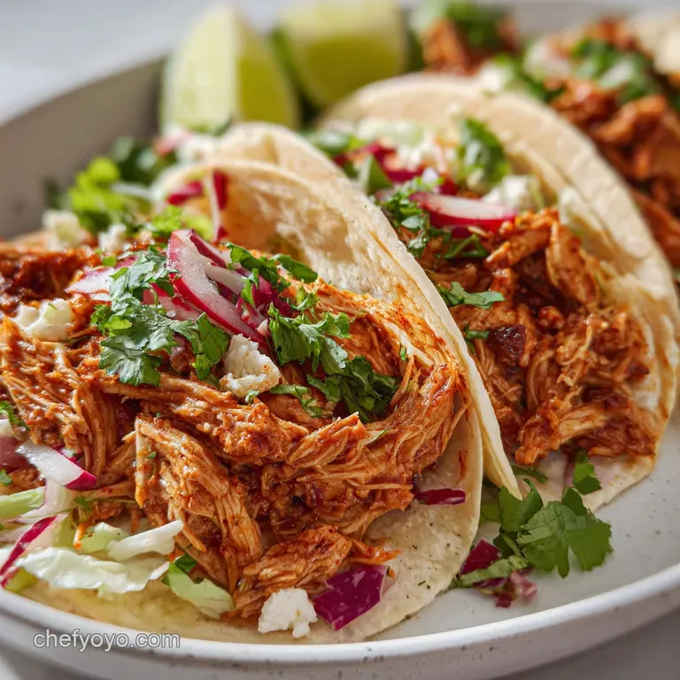 Shredded Chicken Tacos: Ultimate Slow-Simmered Feast presentation