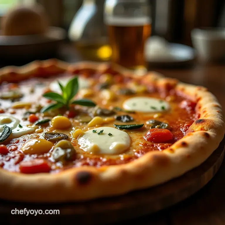 The Phantom Feast Smoky White Pizza with Caramelized Leeks and Smoked Mozzarella presentation