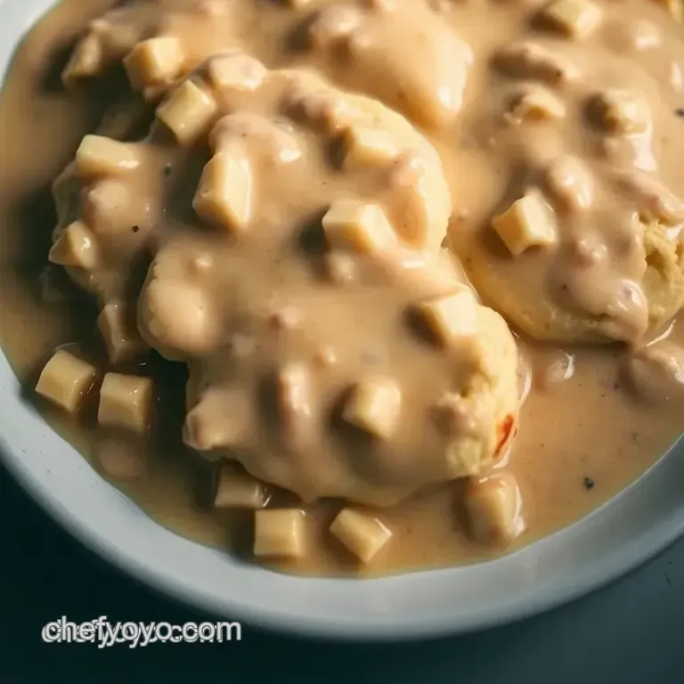 Southern Comfort: Biscuits and Creamy Sausage Gravy presentation