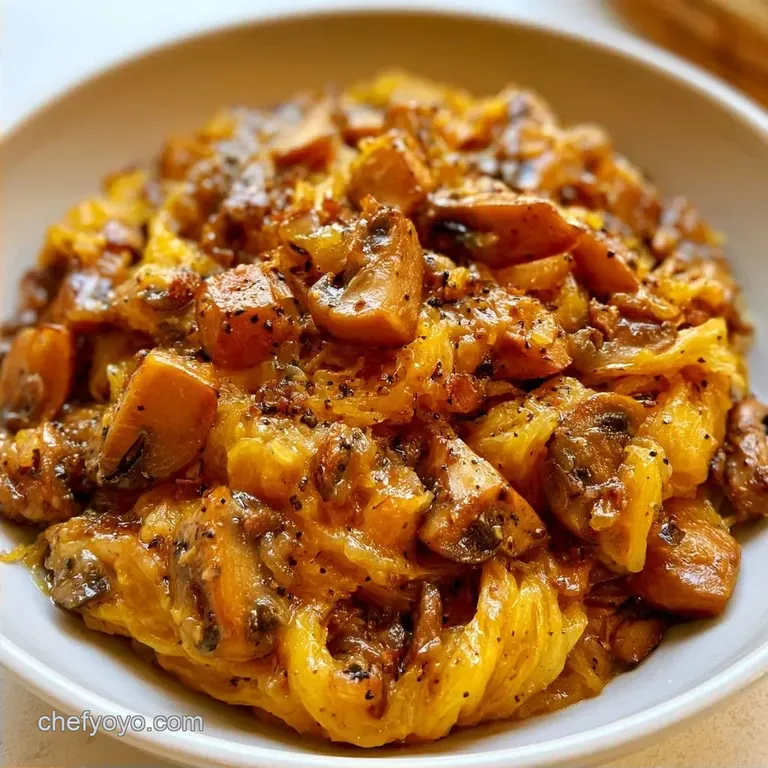 Vegetarian Spaghetti Squash Skillet with Mushrooms