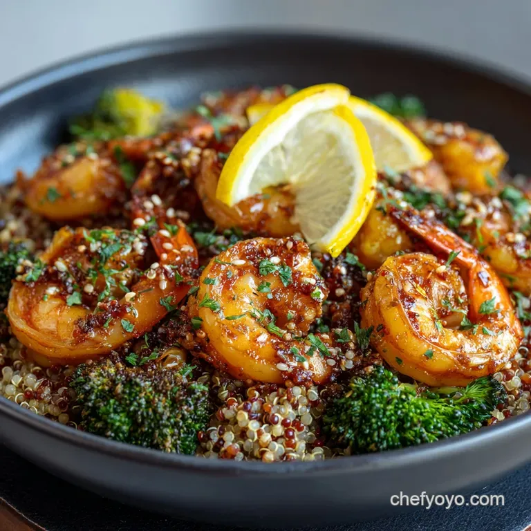 Lemon Chili Shrimp Quinoa Bowl: the 30-Minute Healthy Mediterranean Treat presentation