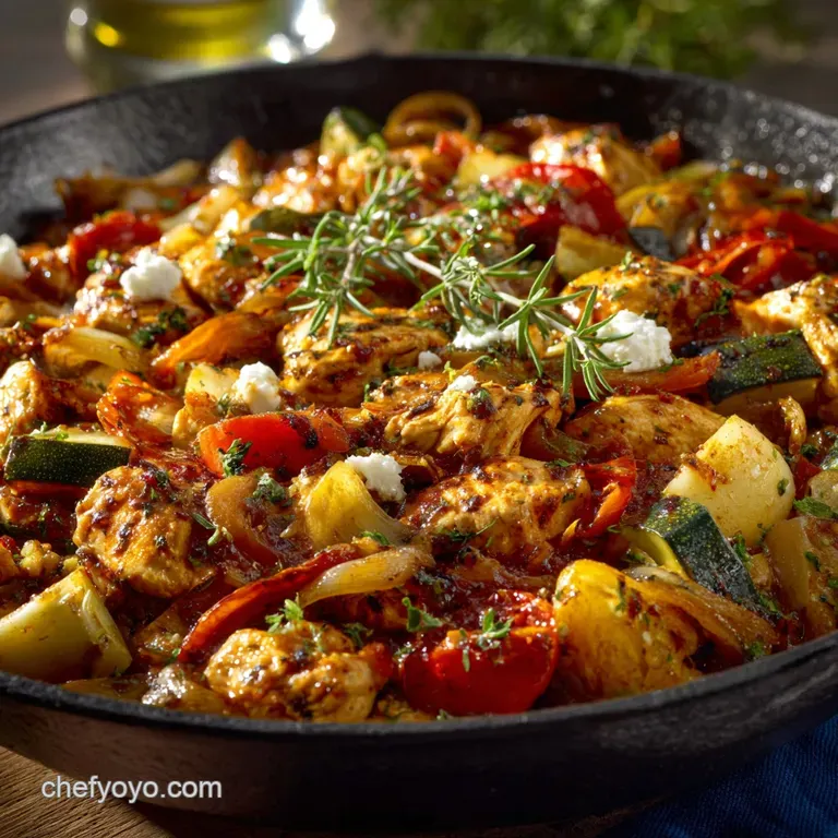 Turkey and Vegetable Skillet the Speedy Onepan Mediterranean Supper presentation