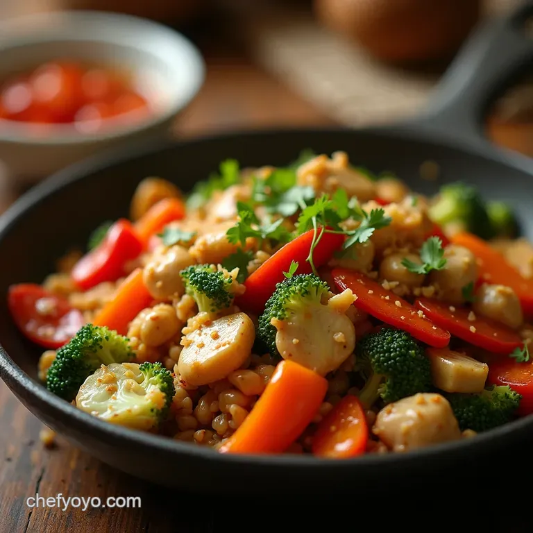 The Speedy Shanghai Chicken Veggie Stir Fry presentation