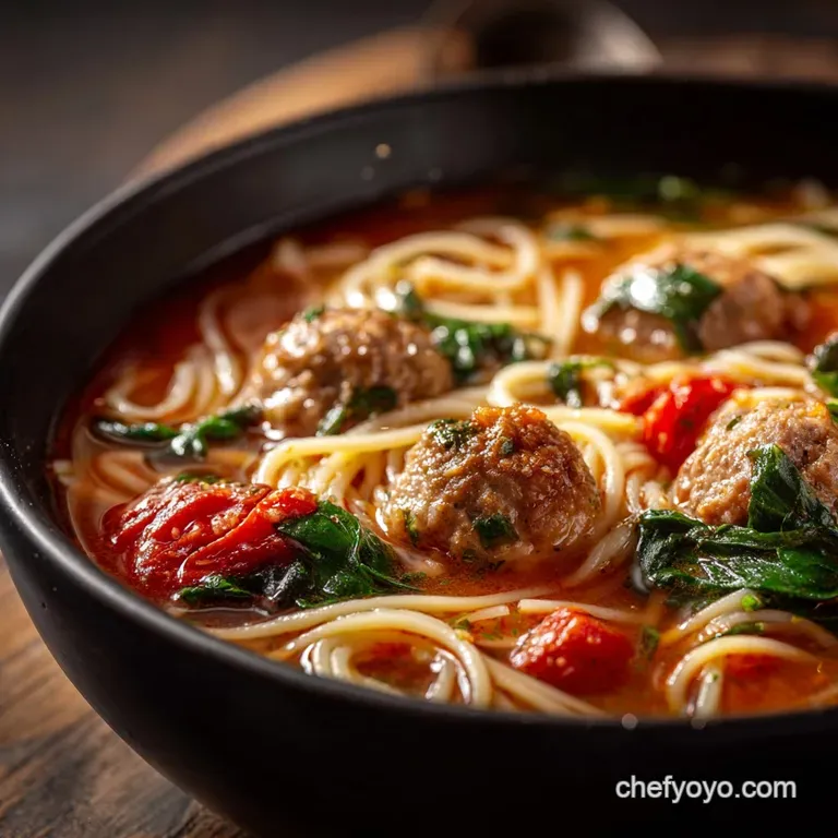 Spaghetti and Meatball Soup: the Ultimate Weeknight Comfort Bowl presentation