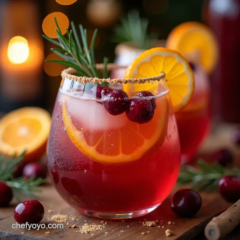 Spiced Cranberry Clementine Winter Sangria presentation