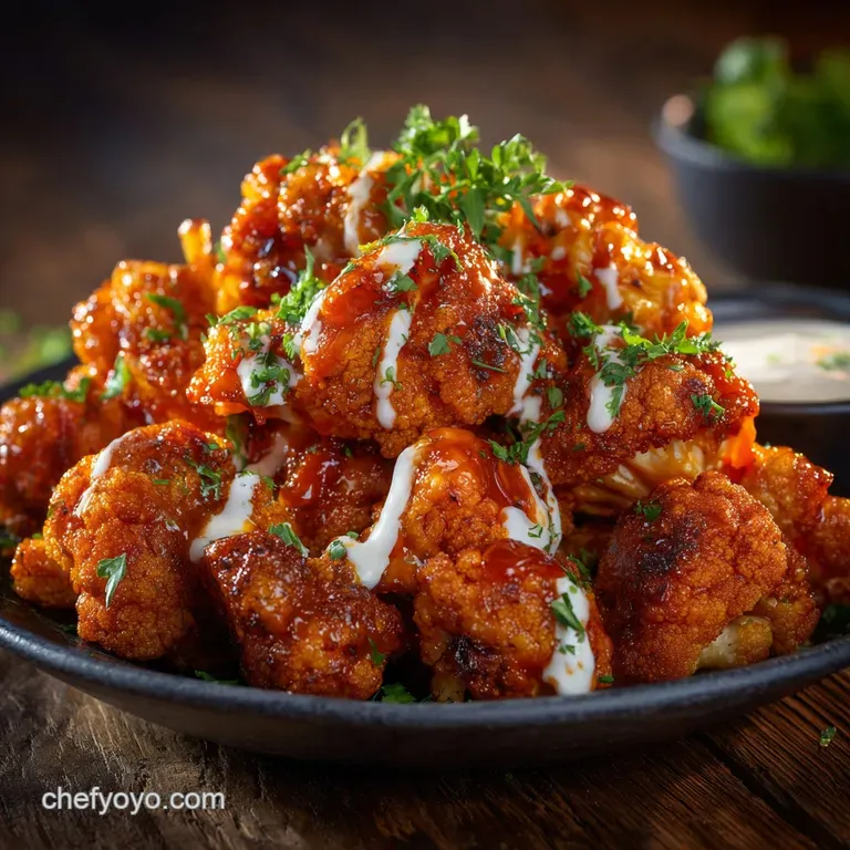 Spicy Buffalo Cauliflower Bites: Crispy Game Day Recipe presentation
