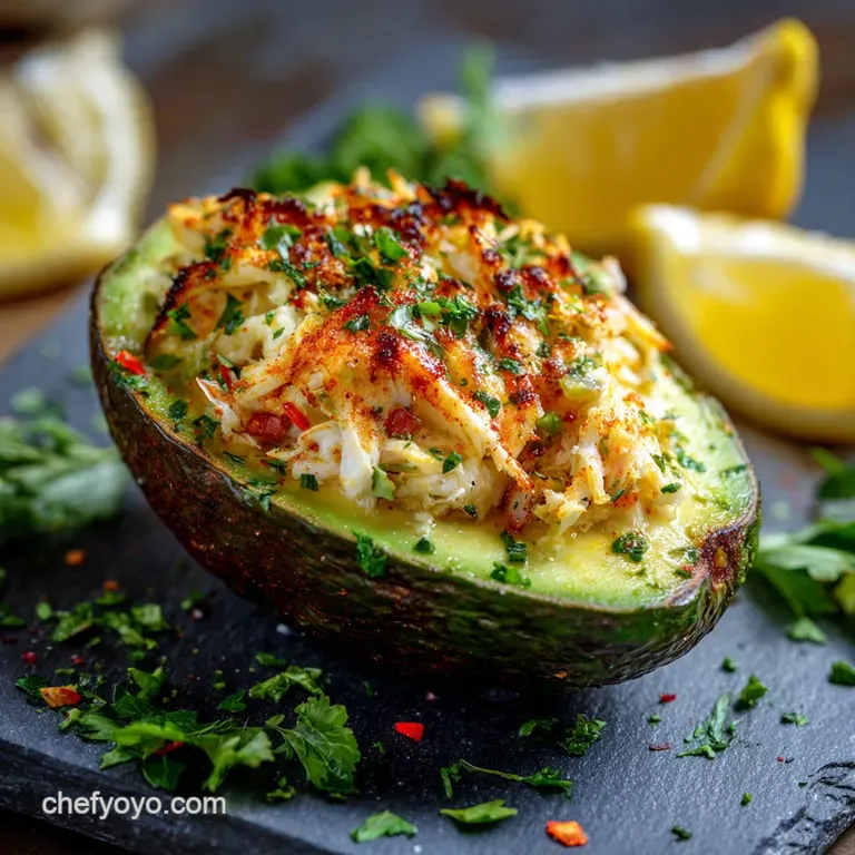 Spicy Crab Stuffed Avocado Boats: the Ultimate No-Cook Sushi Recipe presentation