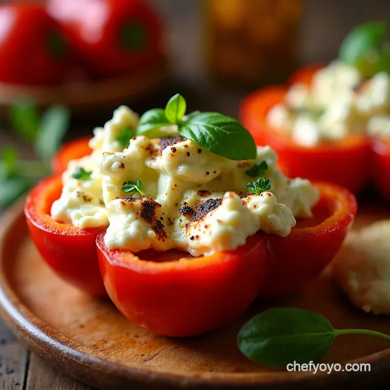 Spicy Feta Roasted Red Pepper Dip presentation