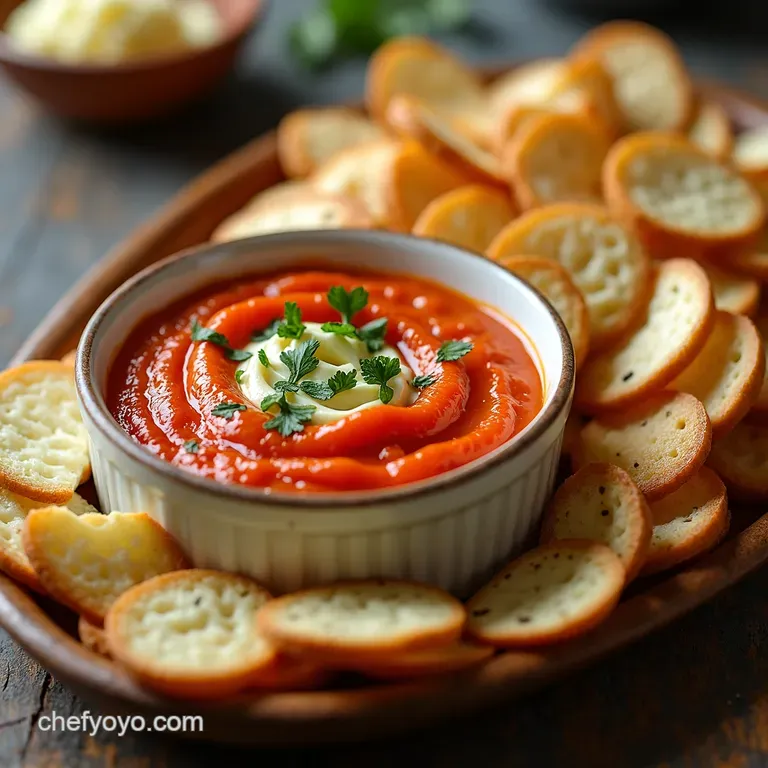 Spicy Feta Roasted Red Pepper Dip