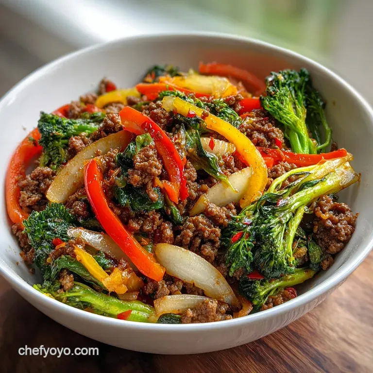 Spicy Ground Beef Stir Fry Bowl