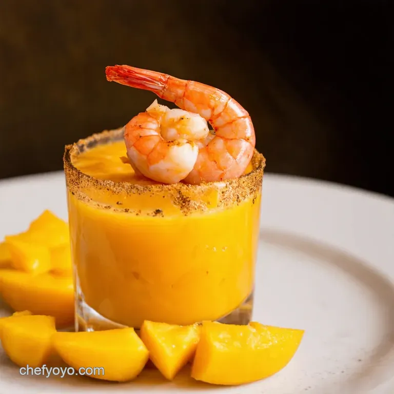Spicy Mango Habanero Shrimp Cocktail presentation