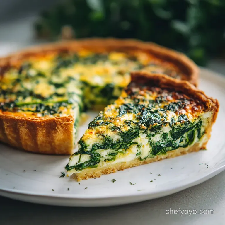 Food Quiche Recipe with Spinach and Cheddar