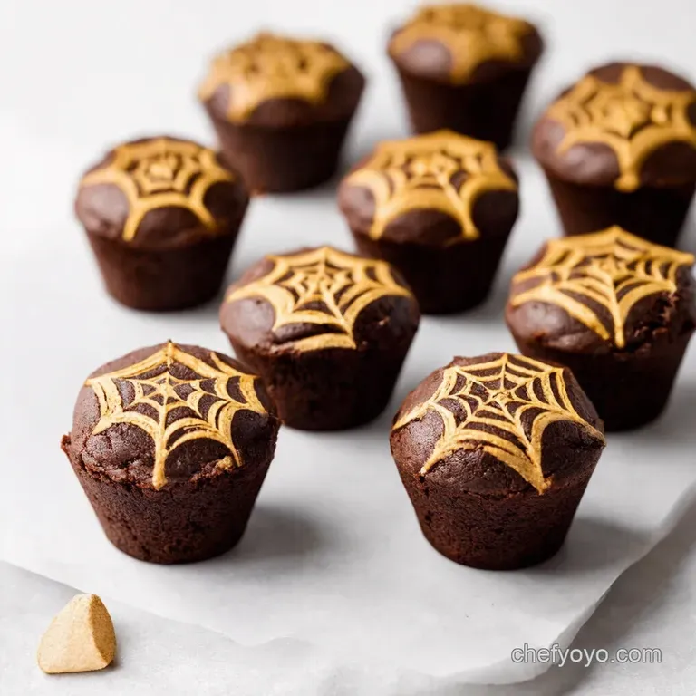 Spooky Spiderweb Brownie Bites