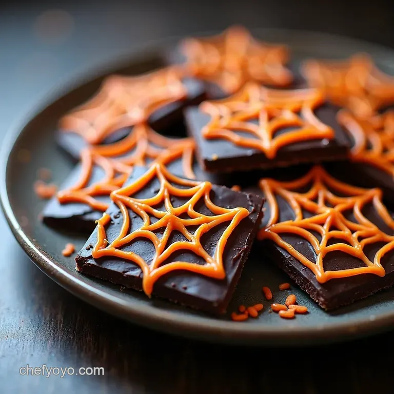 Spooky Spiderweb Chocolate Bark
