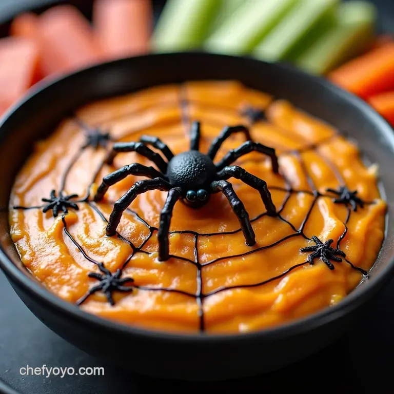 Spooky Spiderweb Dip with Cinnamon Sugar Pita Chips