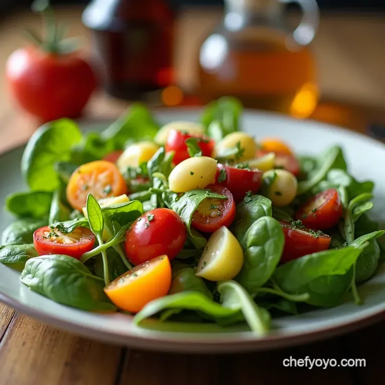 Spring Fling Salad with Lemonherb Vinaigrette presentation