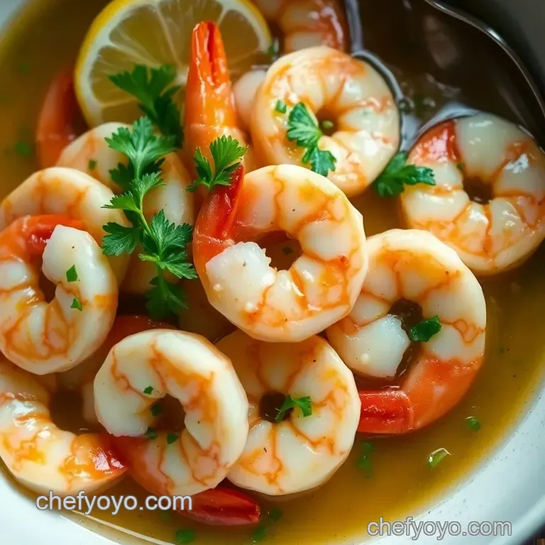 Steamed Shrimp Delight with Garlic and Herbs presentation