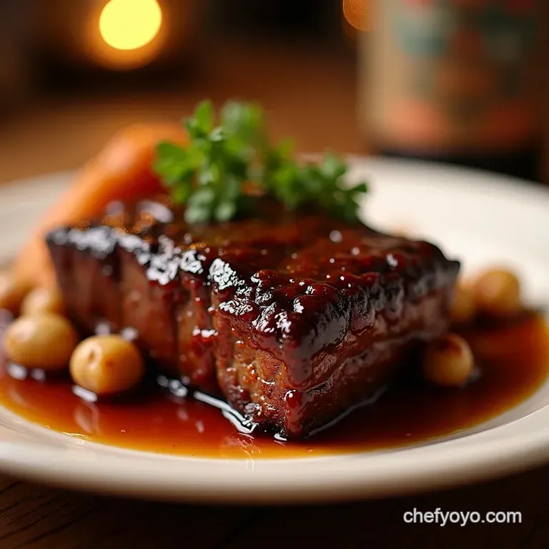 Sticky Red Wineglazed Beef Short Ribs the Managed Masterpiece presentation