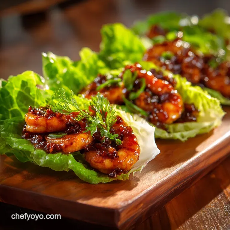 Shrimp Lettuce Wraps: Our Best Recipe for Sticky Crunchy Asian Perfection presentation