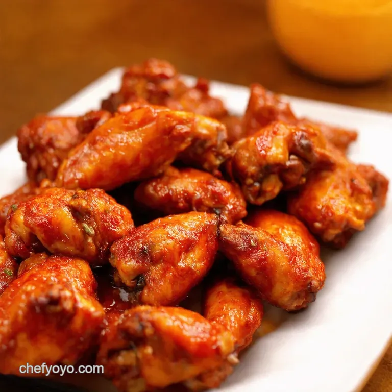 Sticky Spicy Korean Chicken Wings presentation