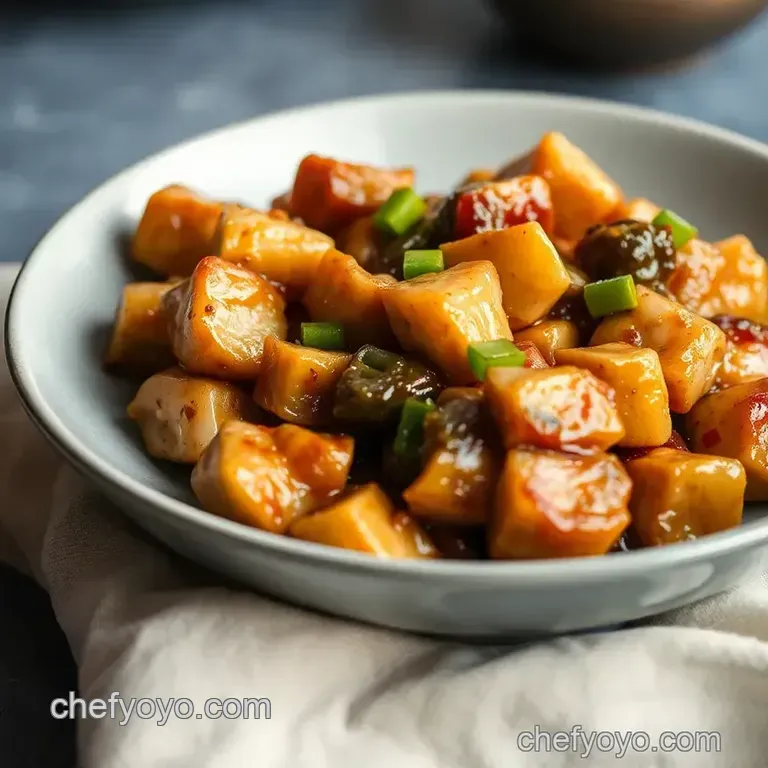 Stir-Fry Chicken with Savory Abalone Sauce presentation
