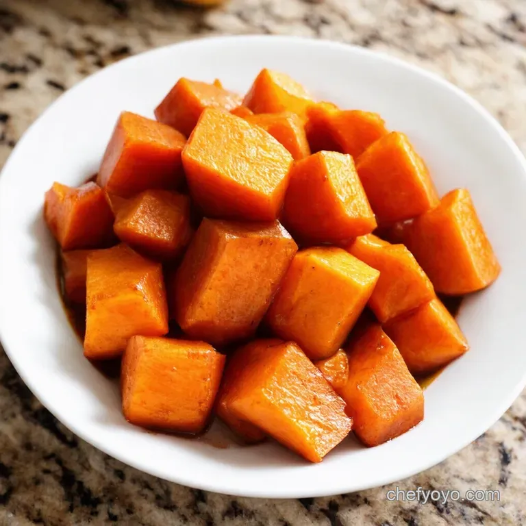 Stovetop Candied Yams with Maple Glaze presentation