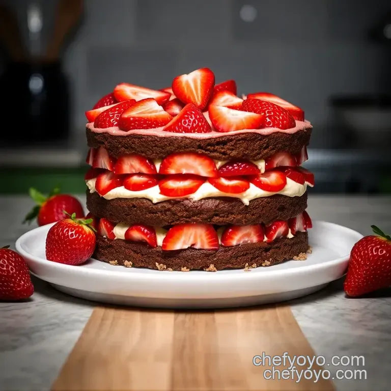 Strawberry Earthquake Cake presentation