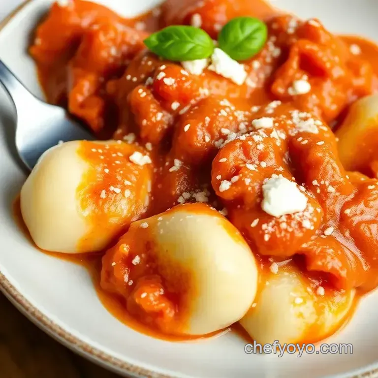 Stuffed Gnocchi with Creamy Tomato Sauce