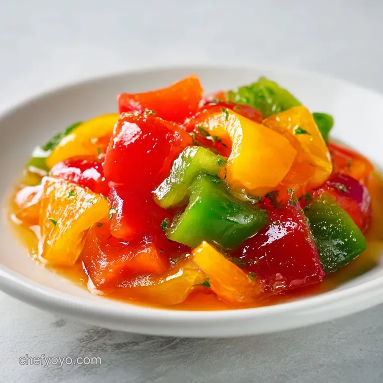 A gleaming dollop of ruby red pepper jelly atop a toasted cracker, highlighting its glossy sheen.