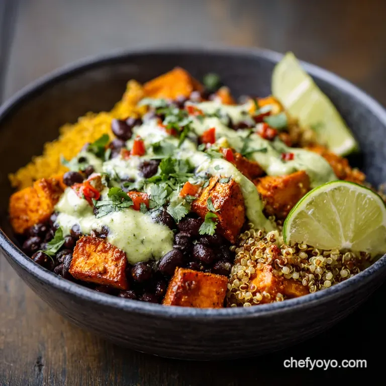Sweet Potato and Black Bean Quinoa Bowls: the Londoners Easy Meal Prep Recipe presentation