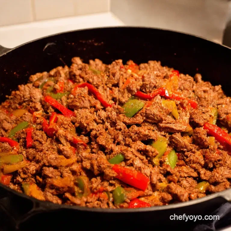 Sweet Smoky Ground Turkey and Peppers Skillet presentation