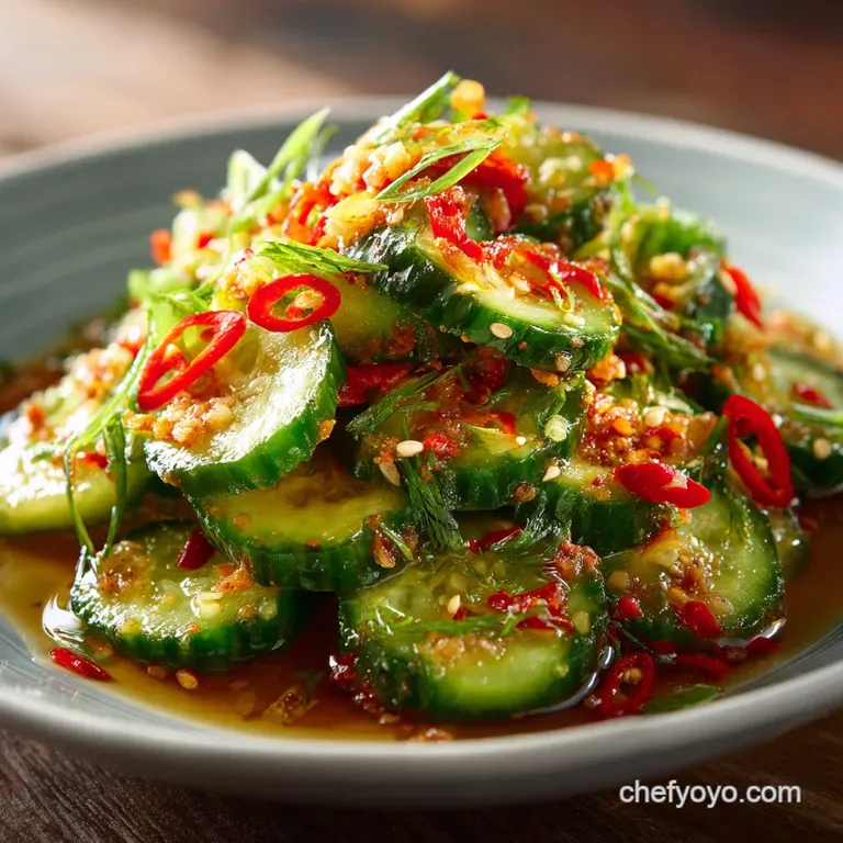 Sweet and Spicy Crunchy Thai Cucumber Salad (The Quick Som Tum Fix!) presentation