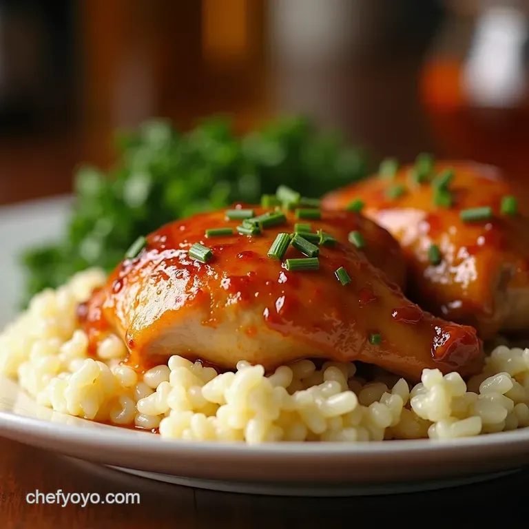 Sweet Sticky Crockpot Honey Garlic Chicken presentation